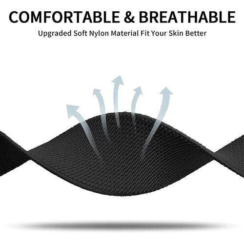 Lamshaw Compatible with EmeTerm Explore Band, Stretch Elastics Nylon Adjustable Replacement Strap Accessories Compatible for EmeTerm Explore (Black)