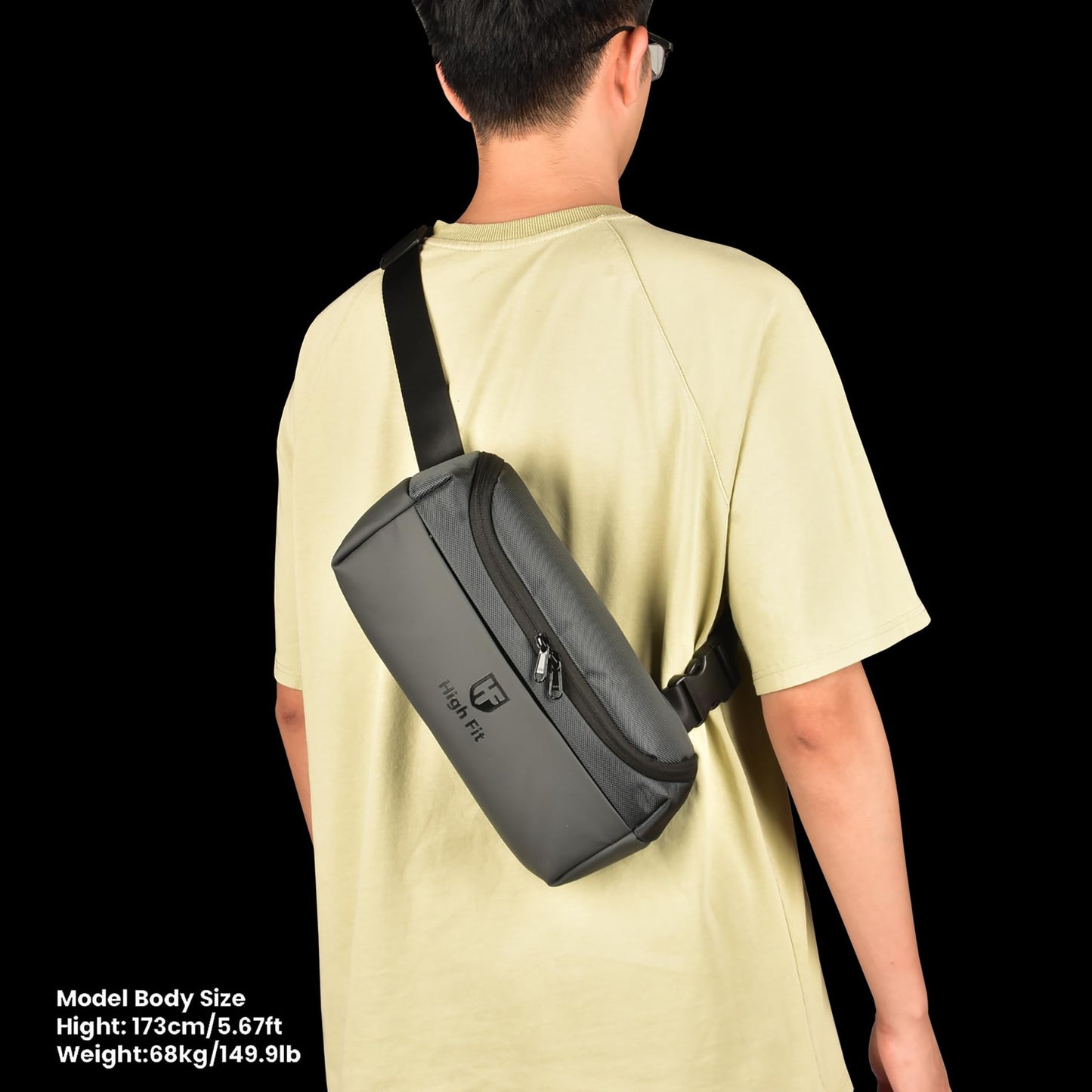 HIGH FIT Compact EDC Sling Bag, Minimalist Crossbody Bag Men,Small Cross Body Bag for Men and Women,Water-resistant Lightweight Chest Shoulder backpack/Bag for Travel, Work, Sport