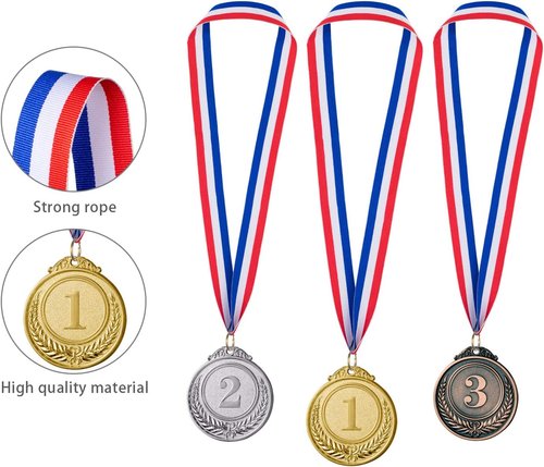 Favide Award Medals - 96 Pieces Gold, Silver & Bronze Winner Medals for Competitions | Olympic Style, 2 Inches