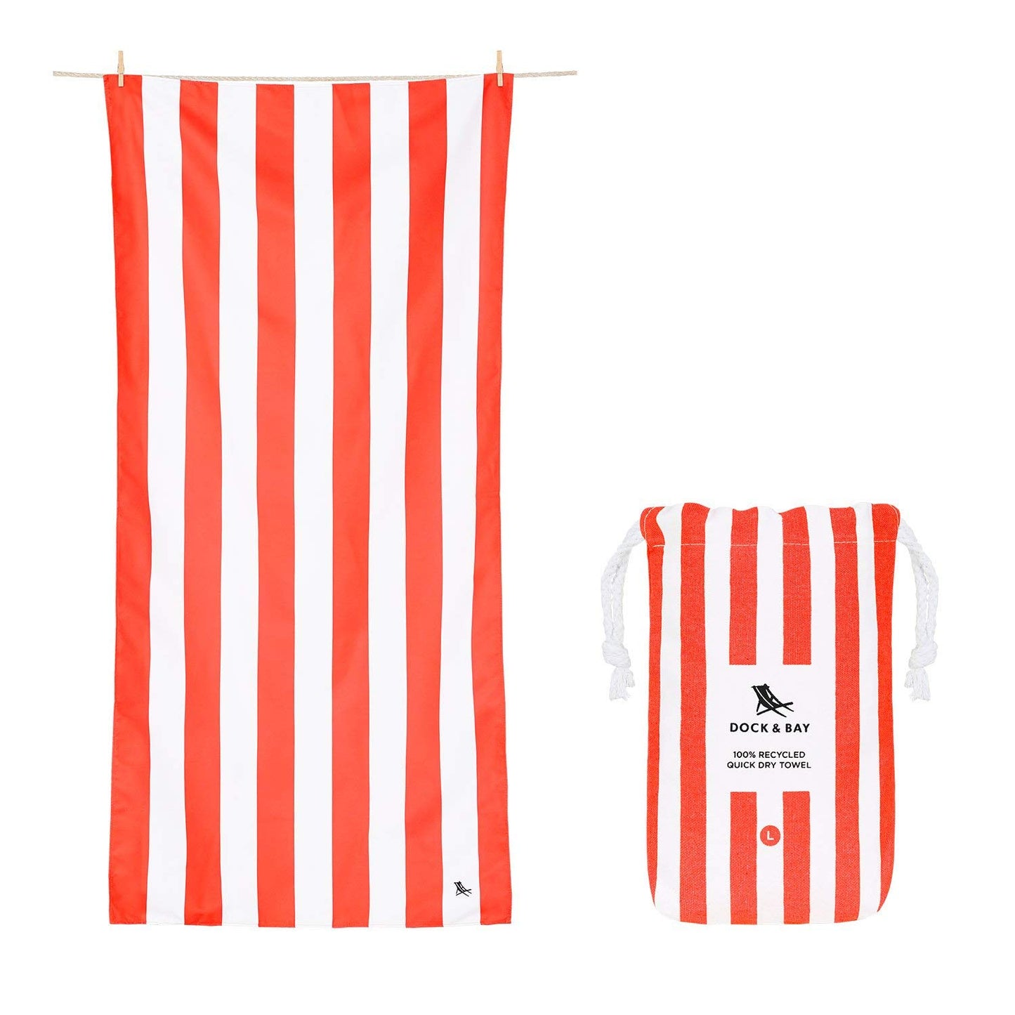 Dock & Bay Beach Towel - Quick Dry, Sand Free - Compact, Lightweight - 100% Recycled - Includes Bag - Cabana - Set A (4), Extra Large (200x90cm, 78x35)