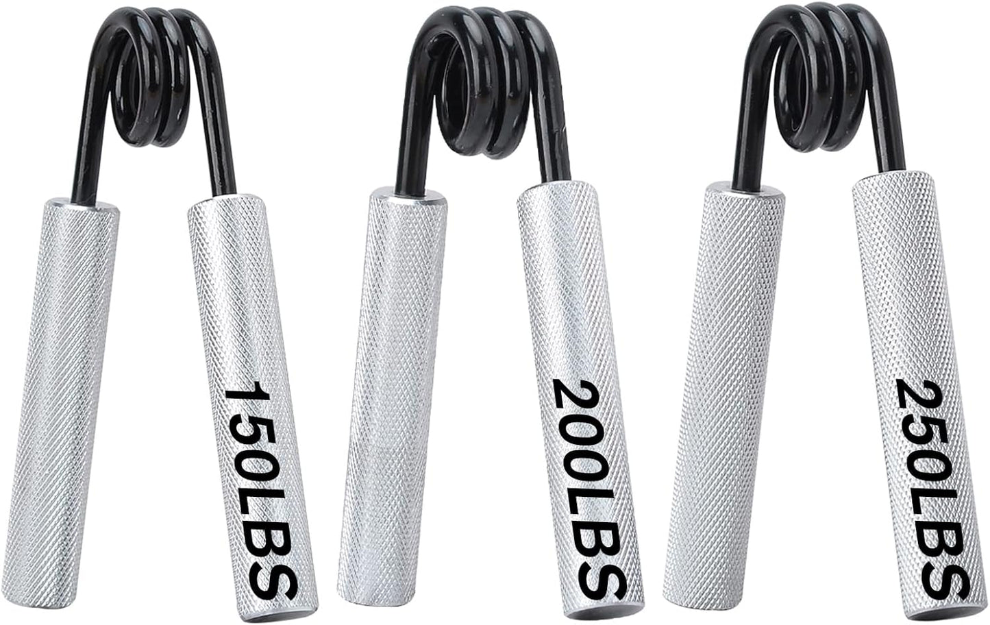 Skiennix Hand Grip Strengthener - 3 Pack (150, 200, 250 lbs) for Home Gym & Office Workout