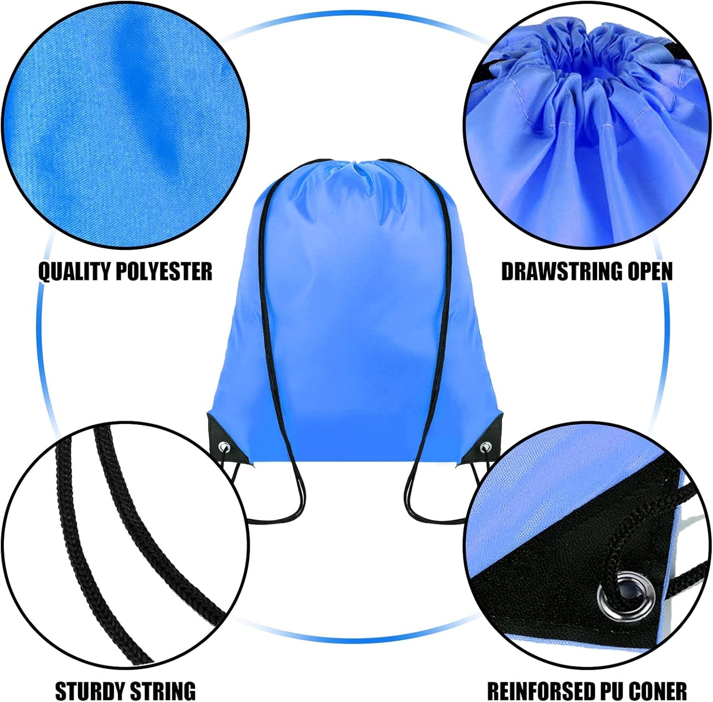 Skiennix 40-Pack Drawstring Backpacks - Versatile Cinch Sack Bags for Gym, Parties & Trips | 20 Colors