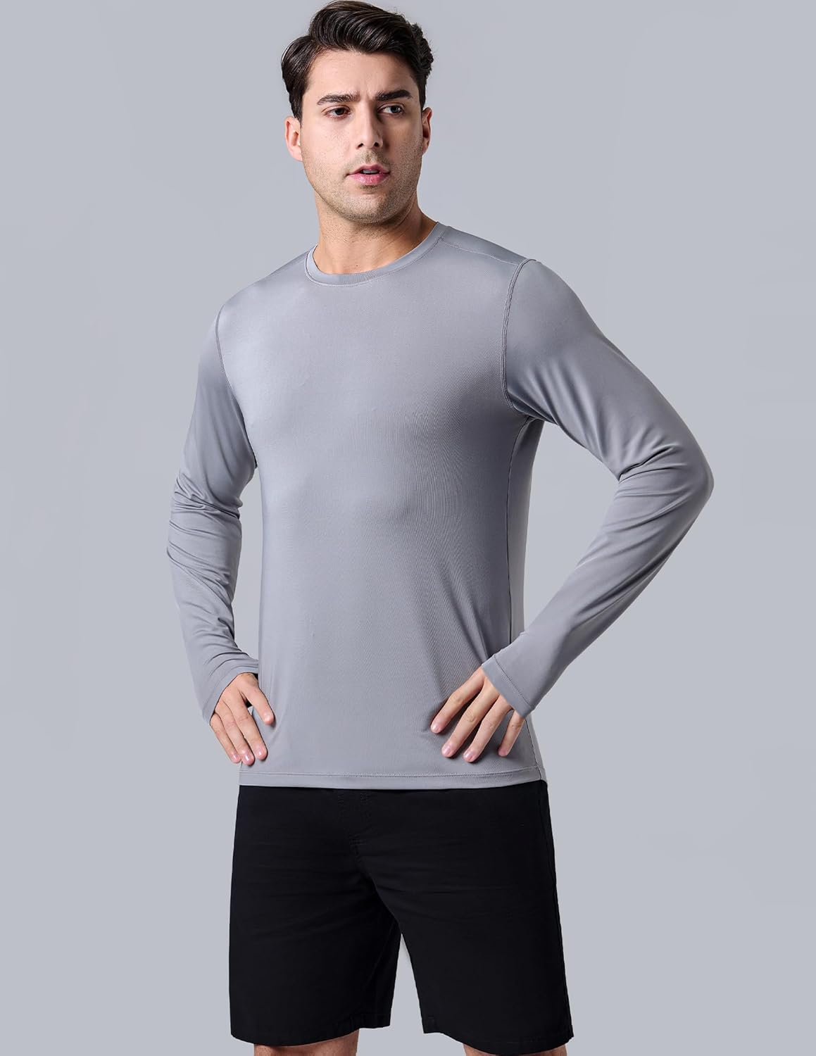 Skiennix Men's Dry Fit Long Sleeve T-Shirts - Lightweight Athletic Performance Tops | 3 Pack for Hiking