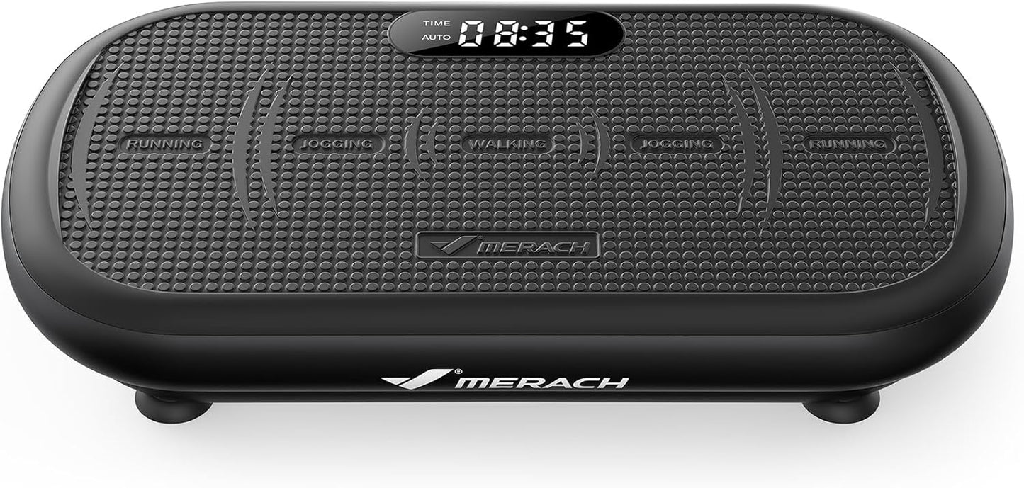 MERACH Vibration Plate Exercise Machine - 440 Lbs Capacity, Bluetooth & Silicone Pedal for Weight Loss & Lymphatic Drainage