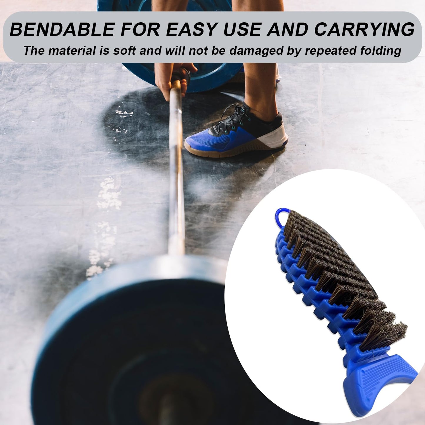 2Pack Barbell Brush Barbell Cleaning, Nylon Brushs for Cleaning Weighted Bars, Cleaning Supplies Stiff Brush for Strength Training Bars, Barbell, Dumbbells, Weight Trays