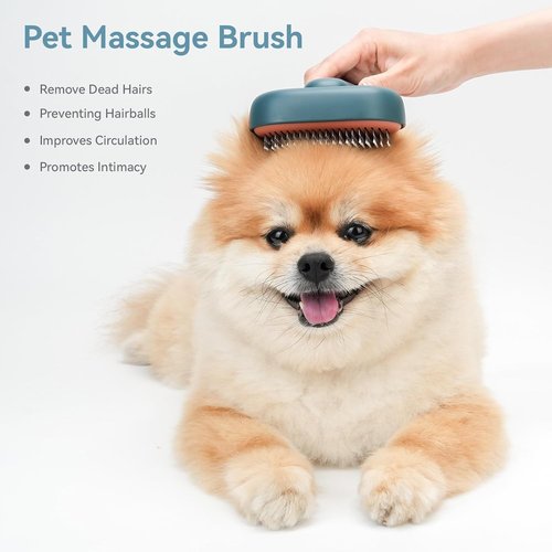 Aumuca Self-Cleaning Slicker Brush - Gentle Pet Grooming Tool for Dogs & Cats | Efficient Hair Remover