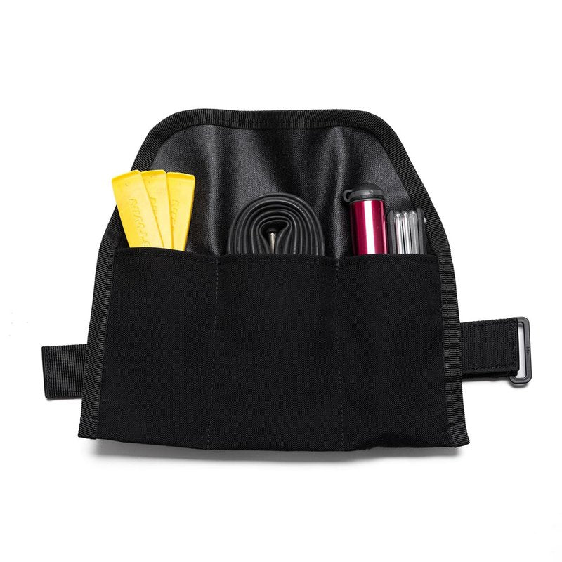 PACK2RIDE Blossom Bike Saddle Roll Bag - Bike Tool Kit Holder - Water Resistant & Durable Cordura Fabric - Under Seat cycling accessories - mountain bike accessories - ebike saddle bags (Black)