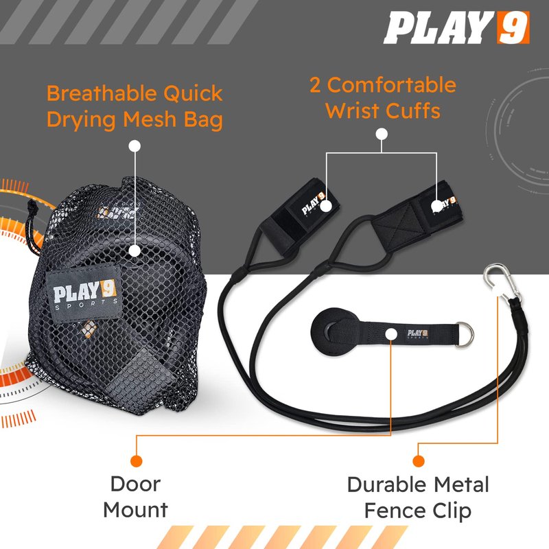 Shop Play 9 - Baseball Bands for Stretching - Baseball Bands for Arm Strength - with Anchor Straps & Door Mount for Versatile Use - Resistance Bands for Conditioning & Recovery
