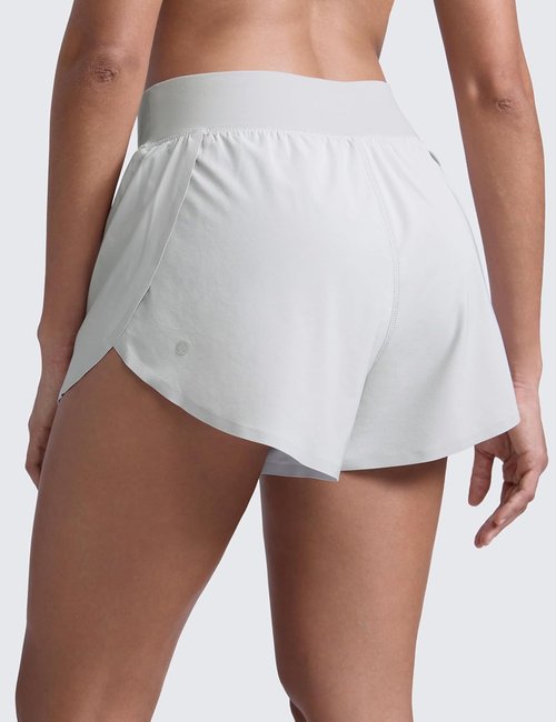 CRZ YOGA High Waisted Running Shorts - Comfy Mesh Liner for Women | Quick Dry, 3" Length