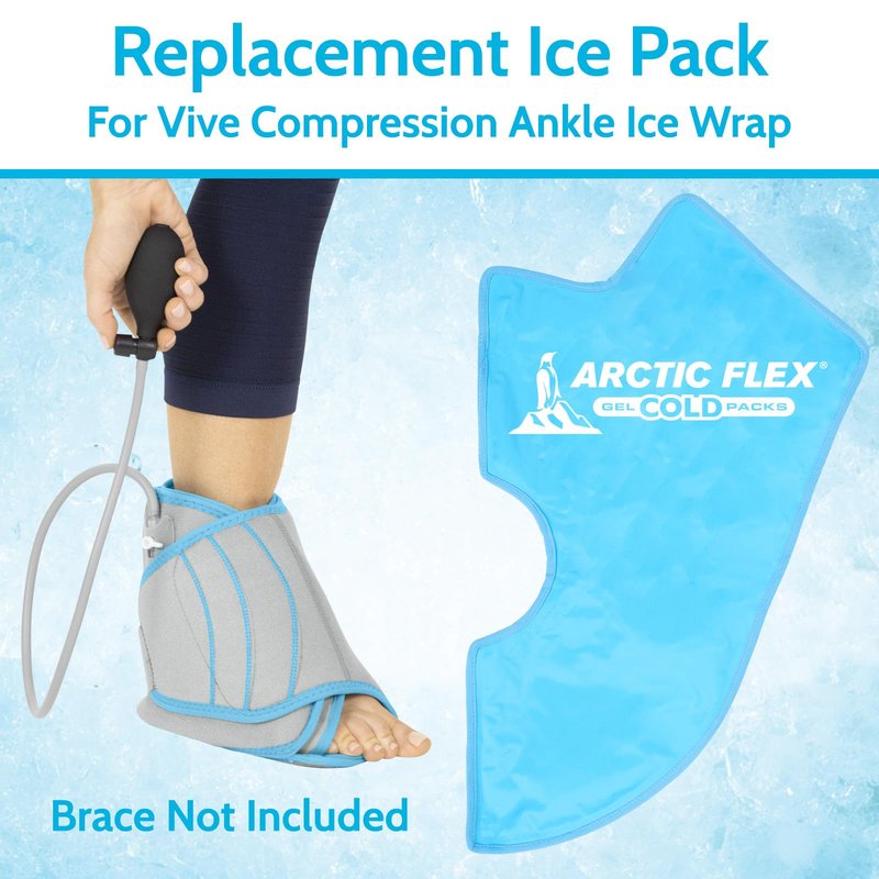 Arctic Flex Gel Replacement Pack - Reusable Ice Brace - Hot and Cold Gel Pack for Injuries, Pain Relief, Swelling - Flexible Therapy Compression Wrap (Compression Ankle)