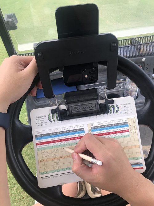 giantgrown Golf Cart Phone Holder Steering Wheel Cell Phone Mount Flip Up Club Car Golf Cart Accessories EZGO Yamaha
