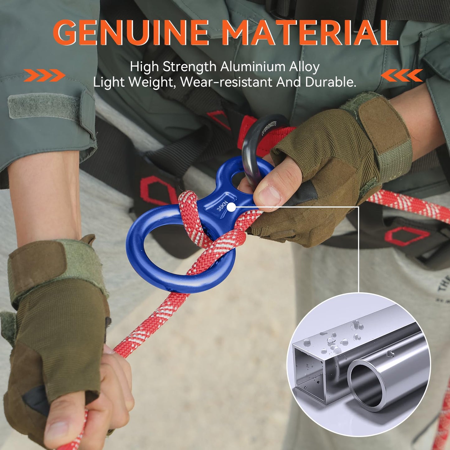 AOKWIT Rescue Figure 8 Descender Climbing Gear Downhill Equipment 35KN/3500kg 7075 Aluminum Alloy Rigging Plate for Climbing Belaying and Rappeling Device (Blue)