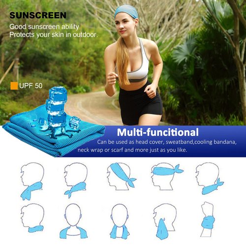 YQXCC Cooling Towels | 4 Pack 40"x12" | Cool Cold for Neck | Microfiber Soft Breathable Chilly | for Yoga, Golf, Gym, Camping, Running, Workout & More Activities