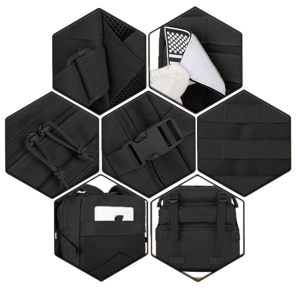 QT&QY 45L Military Tactical Backpacks Molle Army Assault Pack 3 Day Bug Out Bag Hiking Treeking Rucksack