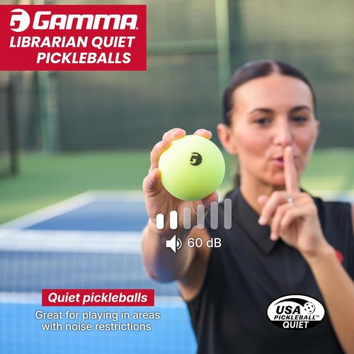 Gamma Librarian Foam Pickleball Balls - Low-Noise Practice Balls with True Bounce | Yellow Foam, 48 Box, 3 Pack, or 6 Pack