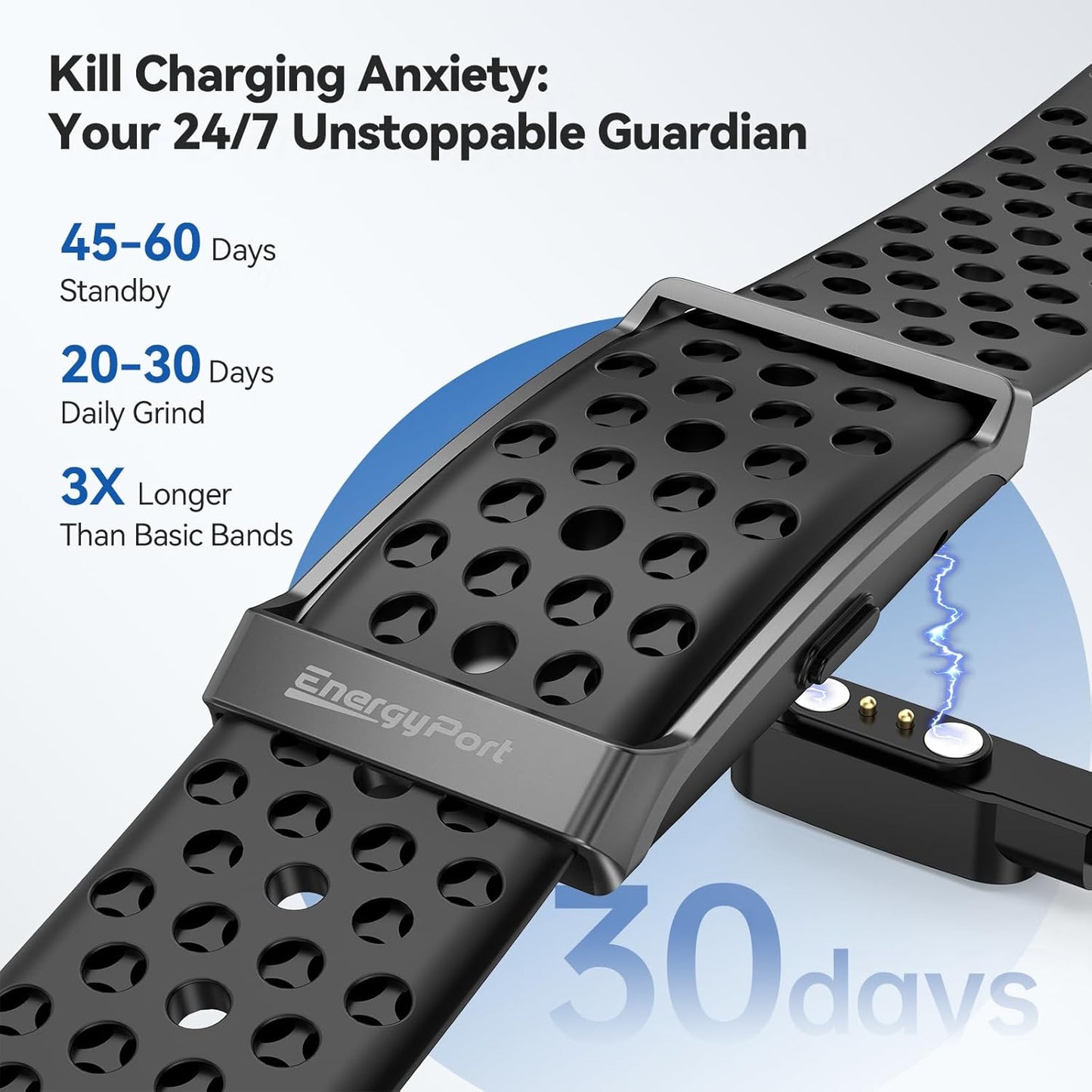 Skiennix Smart Bracelet - Wearable Fitness Tracker with 24-Hour Sleep Monitoring | 173 Sport Modes, Black
