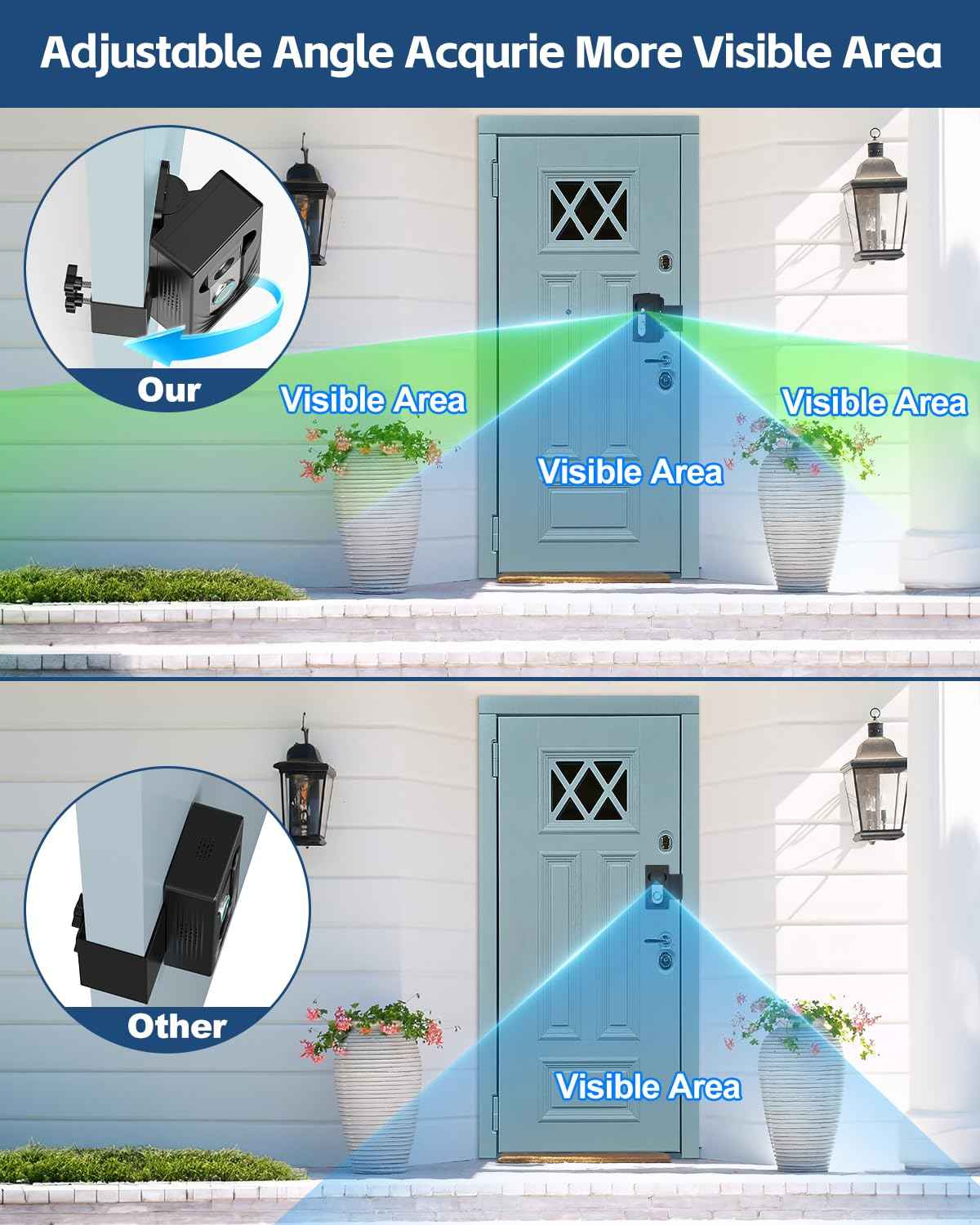 Trushome Adjustable Angle Doorbell Mount, Compatible with Ring/Blink Wireless Video Doorbell, No Drill Anti-Theft Doorbell Camera Mount(Not Included Doorbell)
