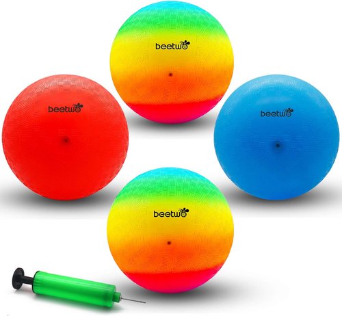 Four Square Balls - 8.5 Inch Playground Ball for Kids | Perfect for Outdoor Dodgeball & Kickball Games