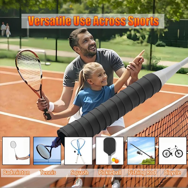HoFire Tennis Racket Grip Tape - 6-Pack Dry Tennis Overgrip Grip Tape - Ultra Absorbent Dry Feel Tennis Grip Tape for Tennis, Pickleball - Enhance Your Racquet with Durable Tennis Grip (6-Pack Black)