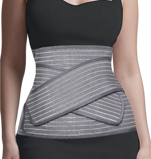 FALCOFIT Abdominal Binder Post Surgery, Postpartum Belly Band – C Section Belly Binder Support Belt, Post Surgery Compression Garment, Stomach Wrap, Hernia Belt for Women & Men (Small S/M), 2-in-1