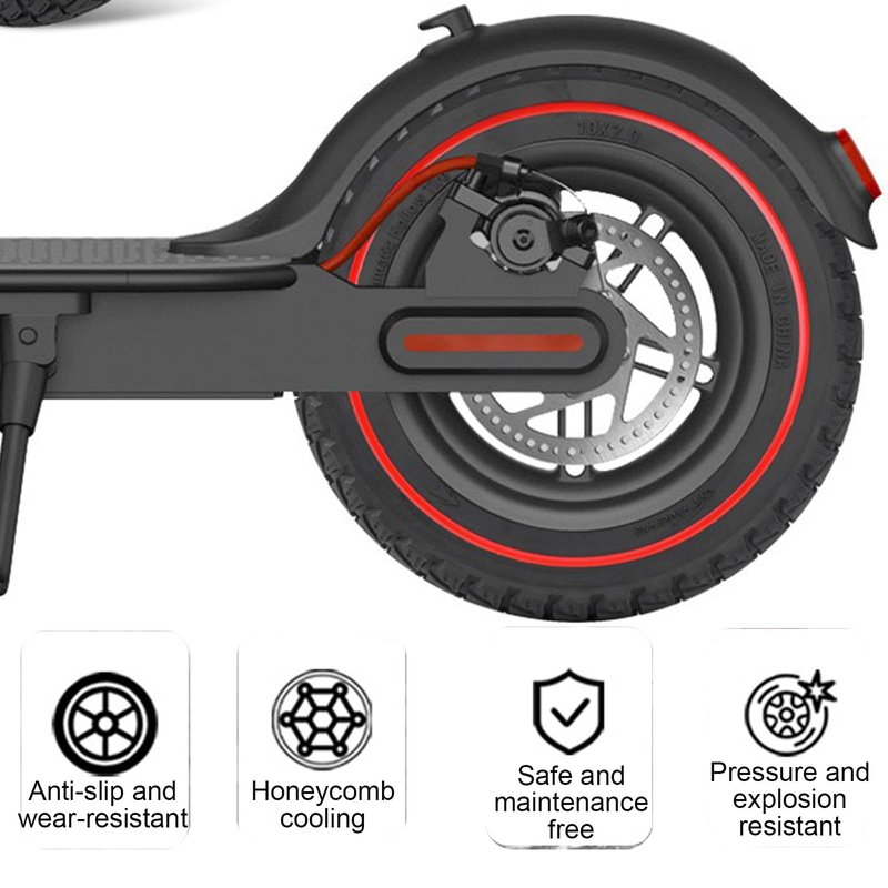 2PCS 10X2 Solid Tire, 10x2.125 Inch Tires Replacement for Gotrax G4 GXL V2 Ninebot Segway F25 F30 F40 F60 D40x Electric Scooter, 50/75-6.1 10x2/54-152 10 Inch Off Road Front Rear Tubeless Tire Wheel