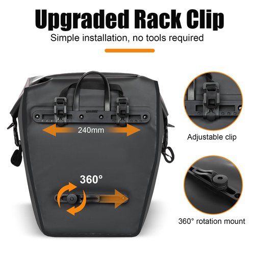 Febabilo Panniers Bike Bags Max 30L Large Capacity Multi-functional Portable Waterproof Bike Bags for Bicycles Rear Rack Shoulder Bag Handbag Bike Panniers for Cycling Traveling Commuting(Black)