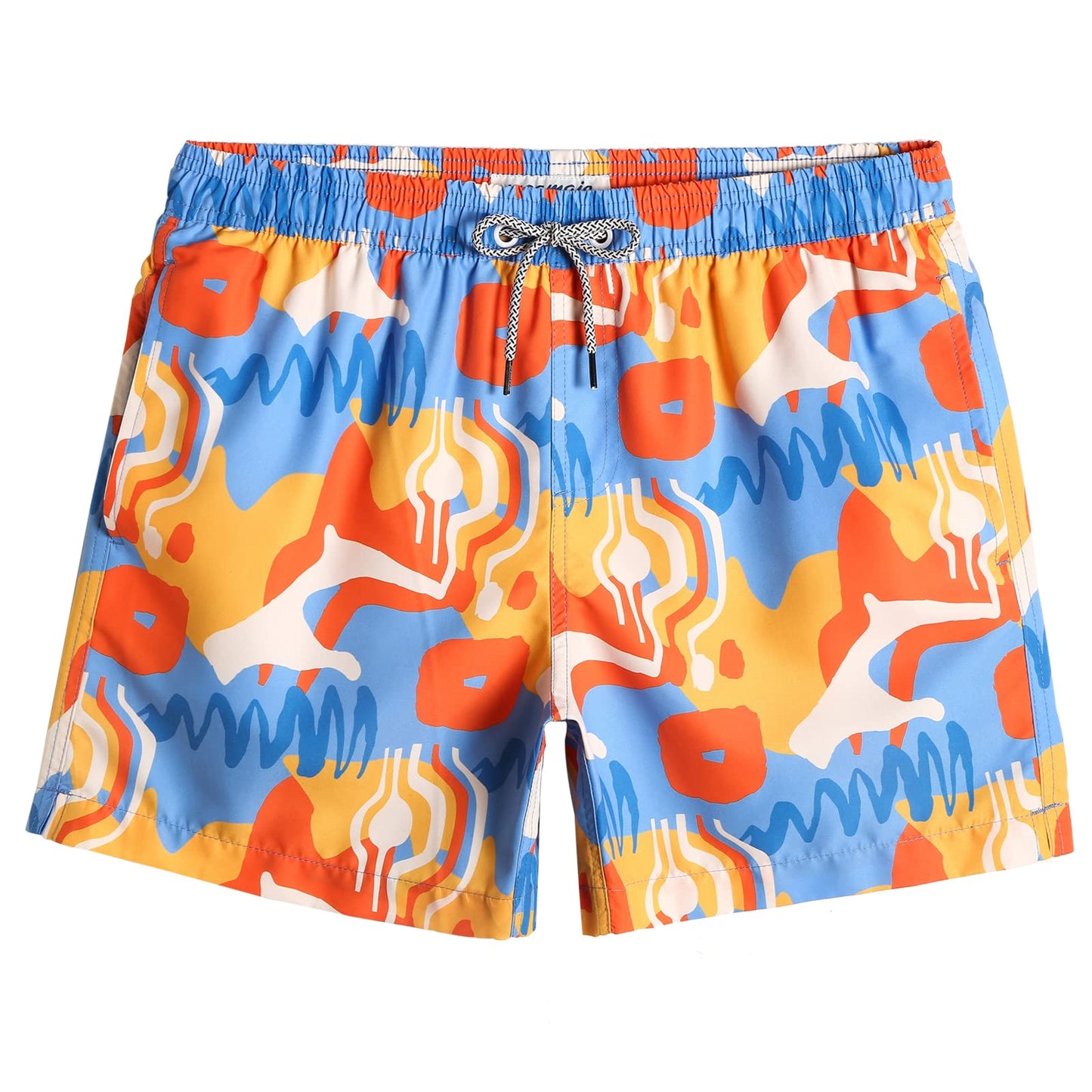 maamgic Mens Swim Trunks 5" Quick Dry Beach Shorts Bathing Suits with Mesh Lining Pockets Painting Blue Medium