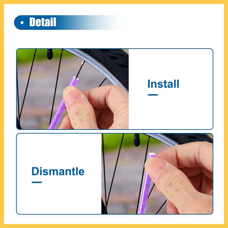 REPAIROCK 36 Pcs Purple Bicycle Reflector Reflective Version Durable ABS Night Visibility Cycling for Bike, Mountain Bike, Wheels, Wheelchair Auto Replacement Parts
