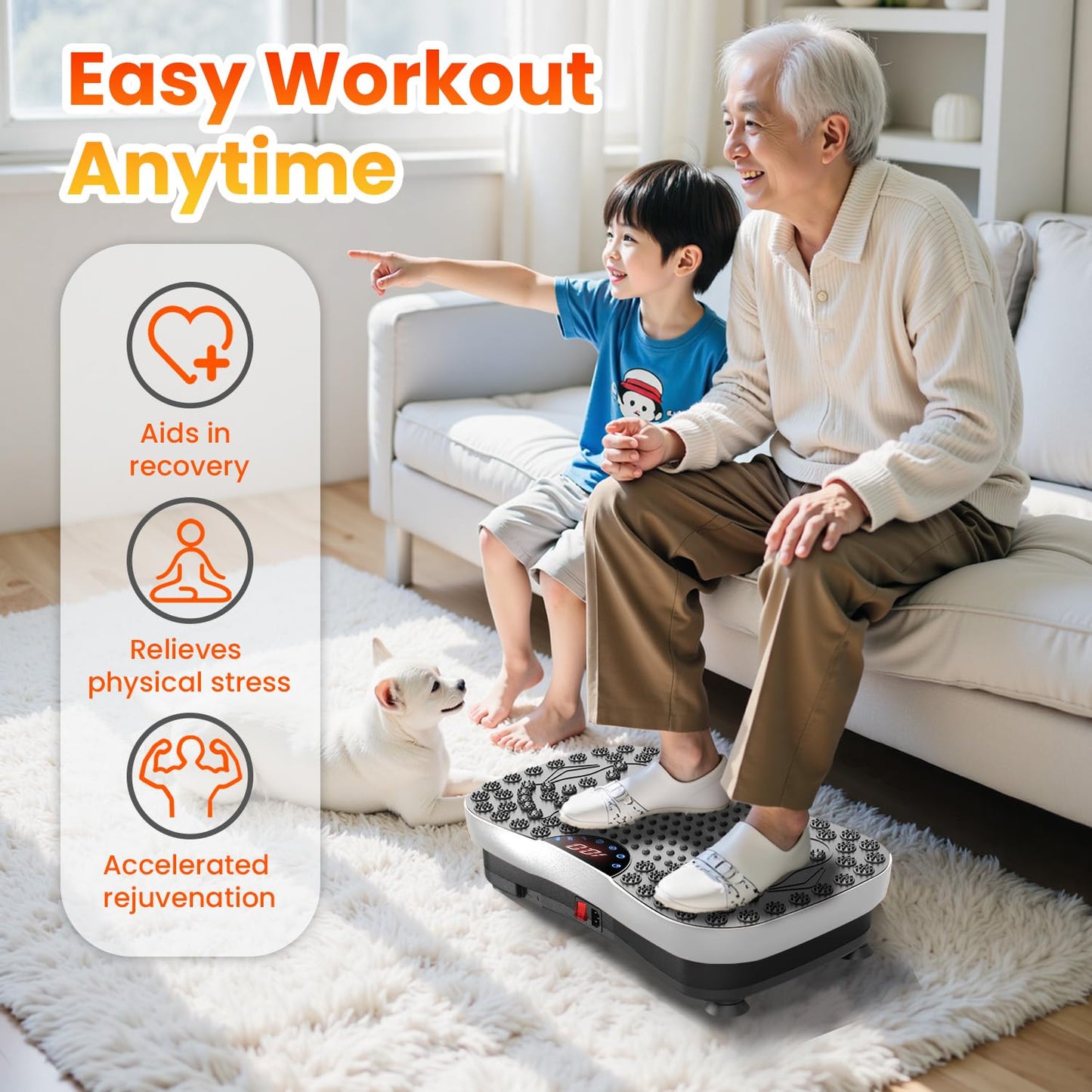 AXV Vibration Plate Fitness Platform Exercise Machine Vibrating Shaking Full Body Shaker Workout Vibrate Stand Shake Board Sport for Weight Loss Fat Burner for Gym Home Office