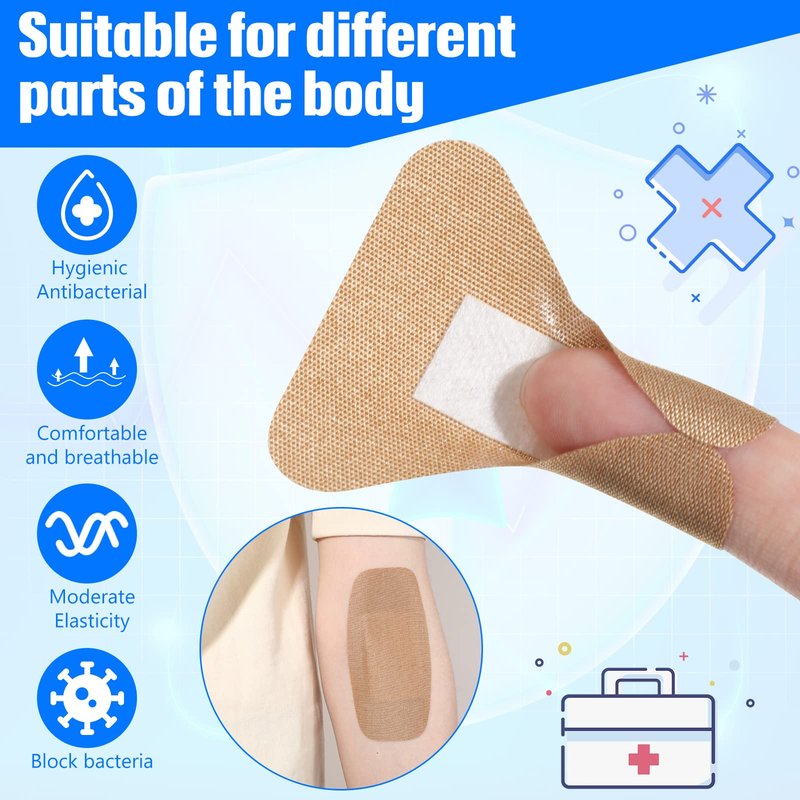 400 Pcs Bandages Bulk Various Sizes Food Service Waterproof Adhesive Bandages Sterile Processing Non Stick Strips Pad for First Aid & Wound Care Protection(8 Styles)