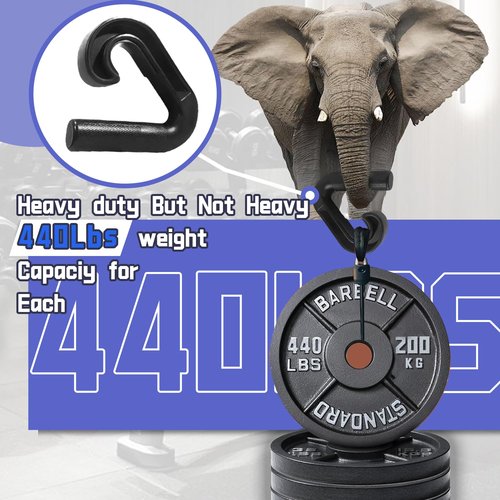 AWNOM Neutral Grip Handles for Pull Up: Ergonomic Portable Hooks for Barbell Row Deadlift Resistant Bands for Home Gym Fitness Enthusiasts (Style B)