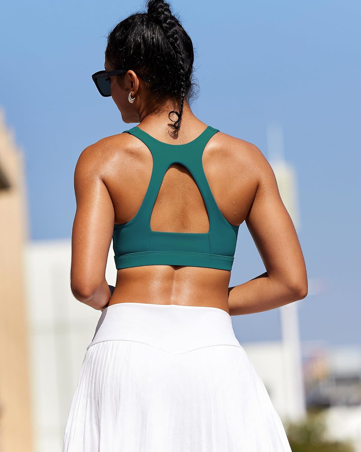 RUNNING GIRL Sports Bra - High Support Racerback Design with Molded Cups & Sewn-In Pads