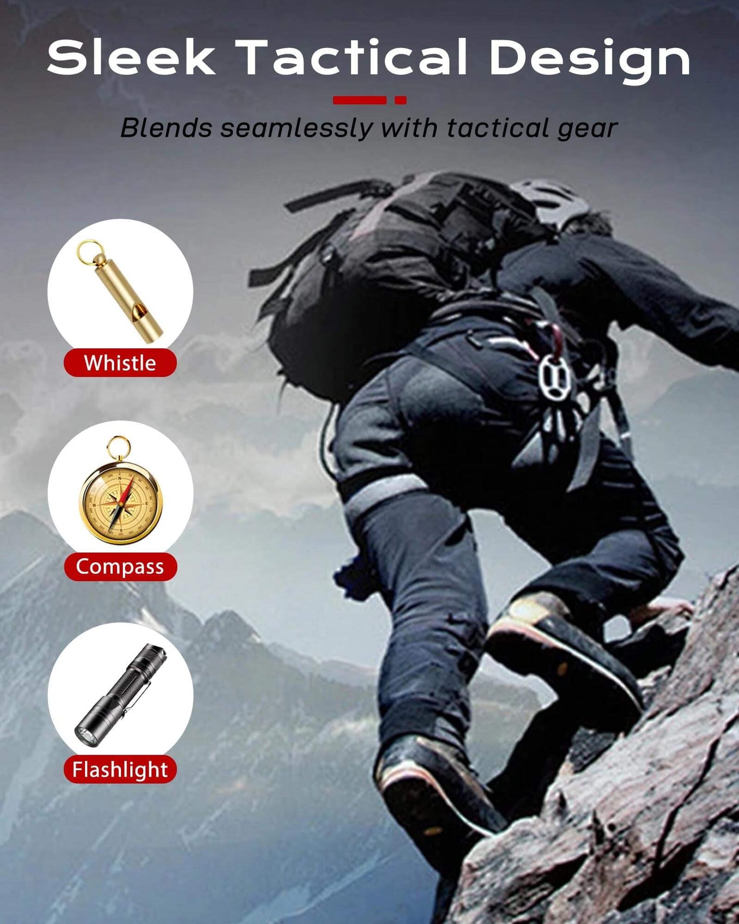 JulaZenith Paracord Keychain Carabiner With Strap, Tactical Paracord Carabiner Keychain, Keychain Lanyard For Men, Durable Key Chains Men For Fishing, Climbing, Hiking And Camping, Black (2 Pack)