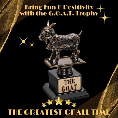Flexzion Goat Trophy Award - Funny Engraved Recognition Gift for Adults | Unique Plaque for Fantasy Sports, Teachers & Friends