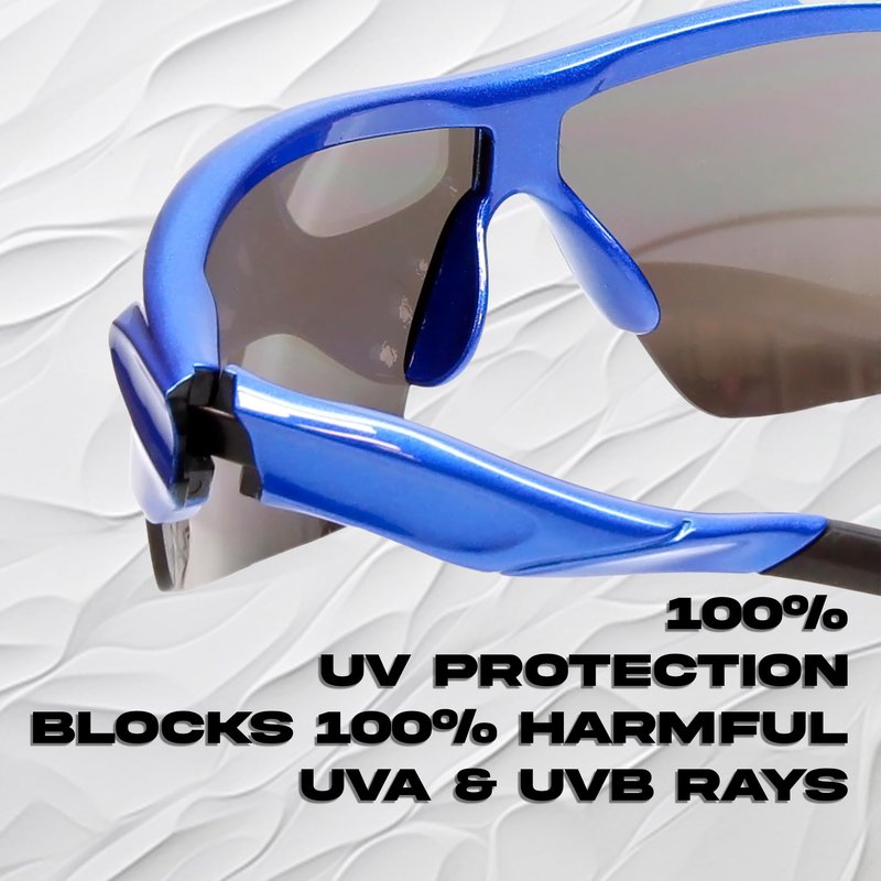 Calabria Rally Cobalt Black/Blue Mirror Pickleball Sunglasses for Women Polarized Pickleball Glasses for Men Racquetball Protective Eyewear Outdoor Sunglasses Men Sport Golf Squash Cricket Glasses