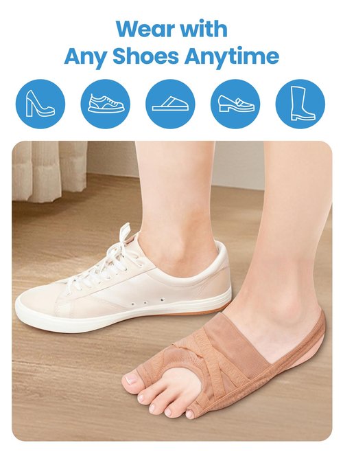 Habioer Bunion Corrector for Women & Men, Breathable Toe Straightener for The Thumb and Little Toe, Comfortable & Adjustable for Day/Night Use, Bunion Relief Splint(1 Pair)