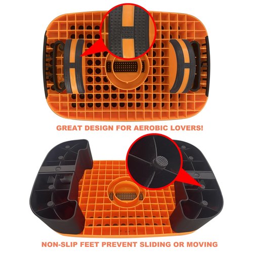 4-In-1 Balance Board and Stepper Exercise Platform - Aerobic Step Adjustable Home Workout Slant Board, Non Slip Soft cushion - With Home Workout Suggestions
