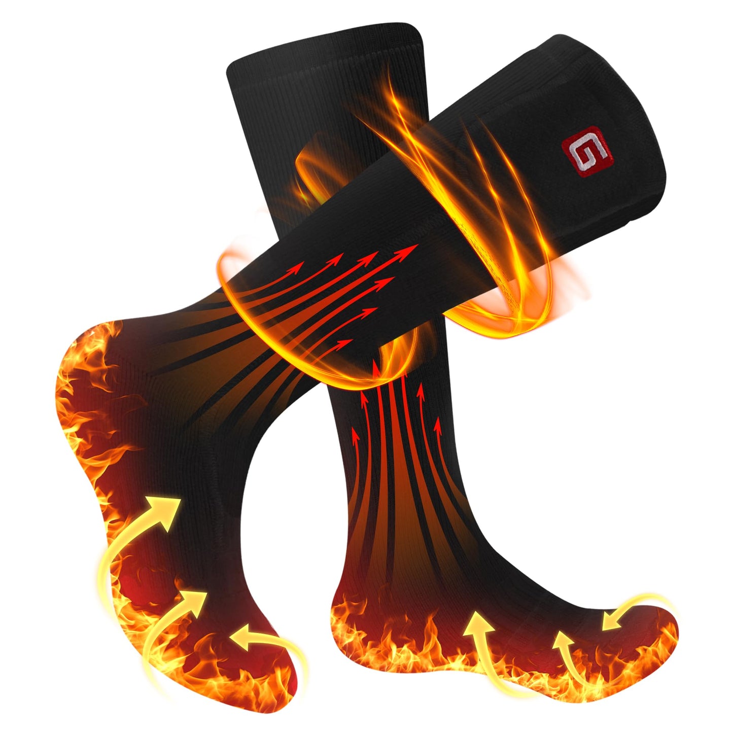 Heated Socks for Teenagers Youth, 4000mAh Battery Heated Socks, Rechargeable Electric Foot Warmers, Machine Washable, Thermal Socks for Cold Weather, Skiing, Hiking, Camping, Fishing, Cycling