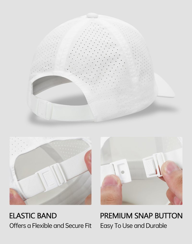Pioneer Camp Quick Dry Baseball Cap for Men Women UPF Sun Hats Breathable Adjustable Mesh Lightweight for Golf Hiking Running White