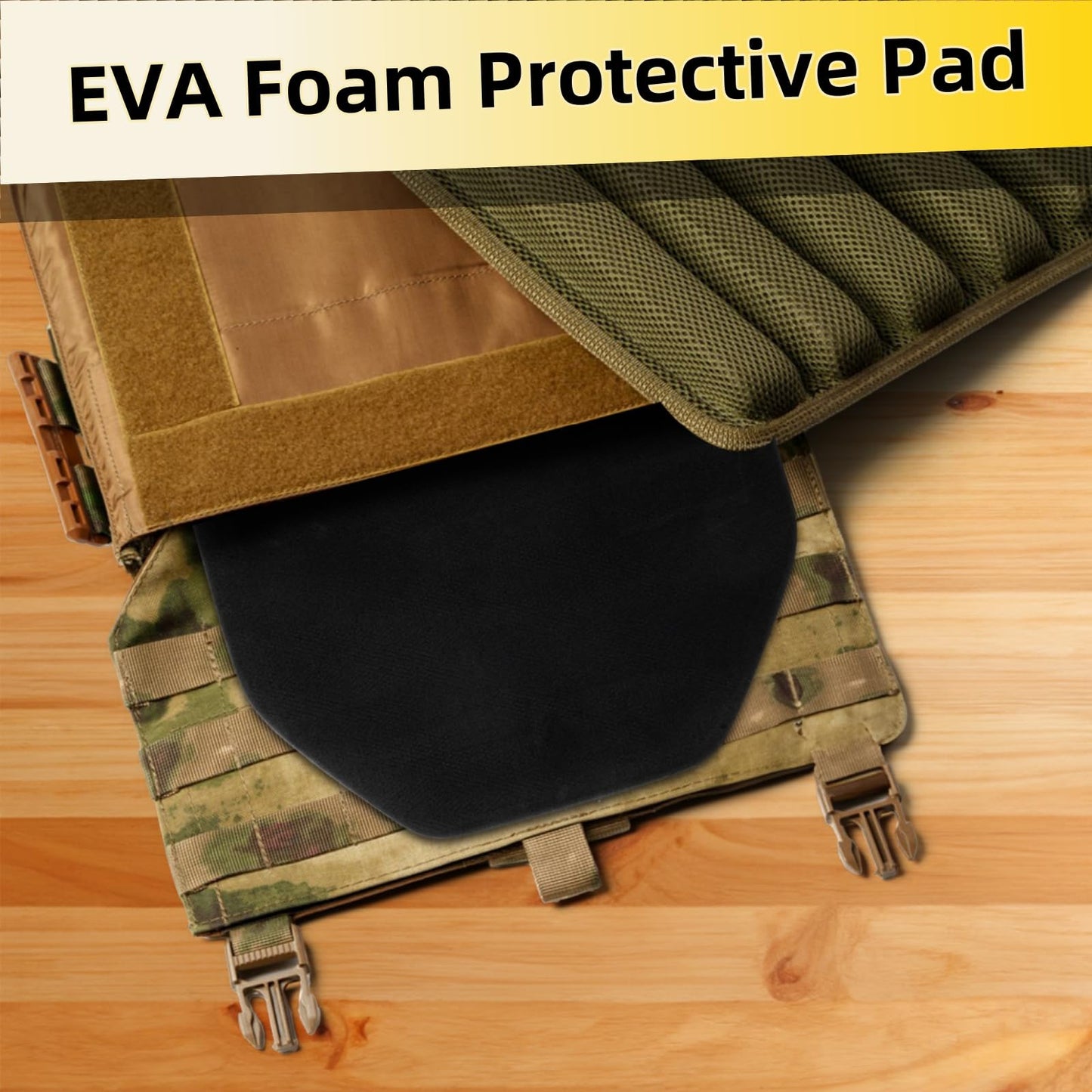 Covzoe 6 Pieces Vest Inner Plate, 12 x 9.4 x 0.8 Inch Lightweight EVA Vest Liner Foam Pad, Protective Pad Cushions Foam Shock Plates for Strength Training, Running, Plate Carrier