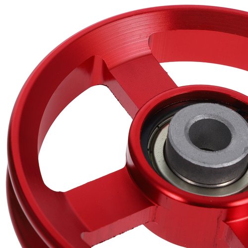 BESPORTBLE 6pcs Pulling Training Accessory Household Practical LAT Alloy Muscle Traction Curl Useful Fitness Durable Rotation Wheel Lift DIY Back Down Triceps Shoulder Cable Red Pulley Home