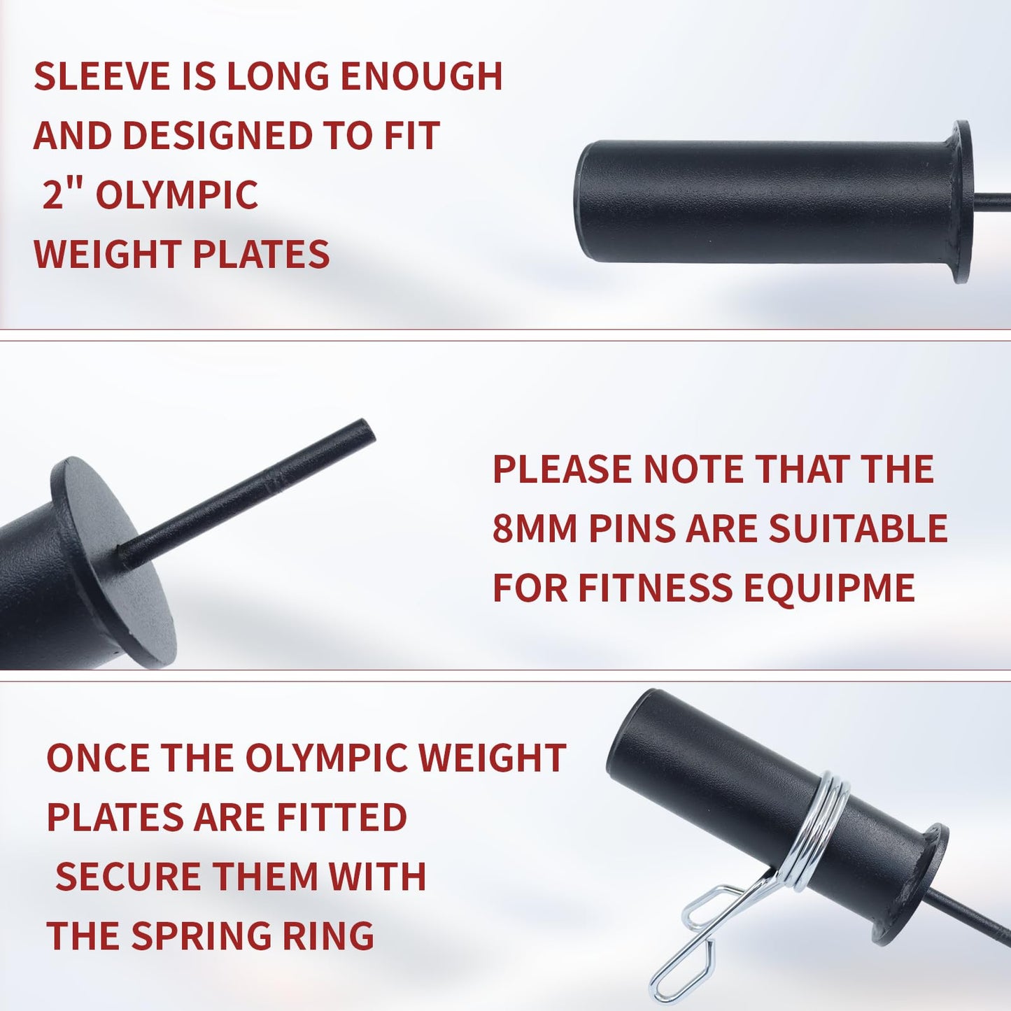 FNKTEK Weight Stack Pin and Spring Collar Weight Stack Extender Pin Commercial and Home Gym Accessories for Cable Tower and Functional Trainer Machine (Hanger Rod Length: 150 mm, Ø 8 mm,Length 80mm)