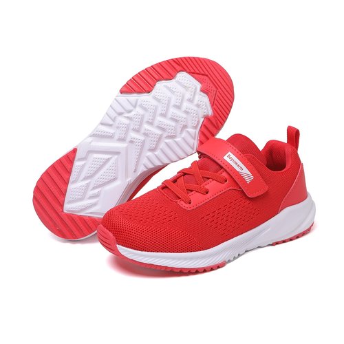 Boyuwarm Kids Athletic Tennis Shoes, Lightweight Running Sneakers, Non-Slip Sport Shoes, Boys Girls (Red, Big Kid, 1, Numeric, US Footwear Size System, Medium)