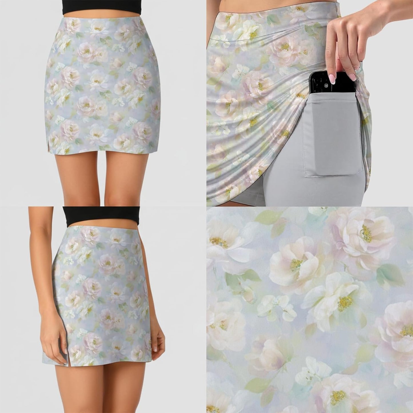 Skiennix Women's Tennis Skirt - High Waisted A-Line Golf Skorts with Pockets | Lightweight & Flowy