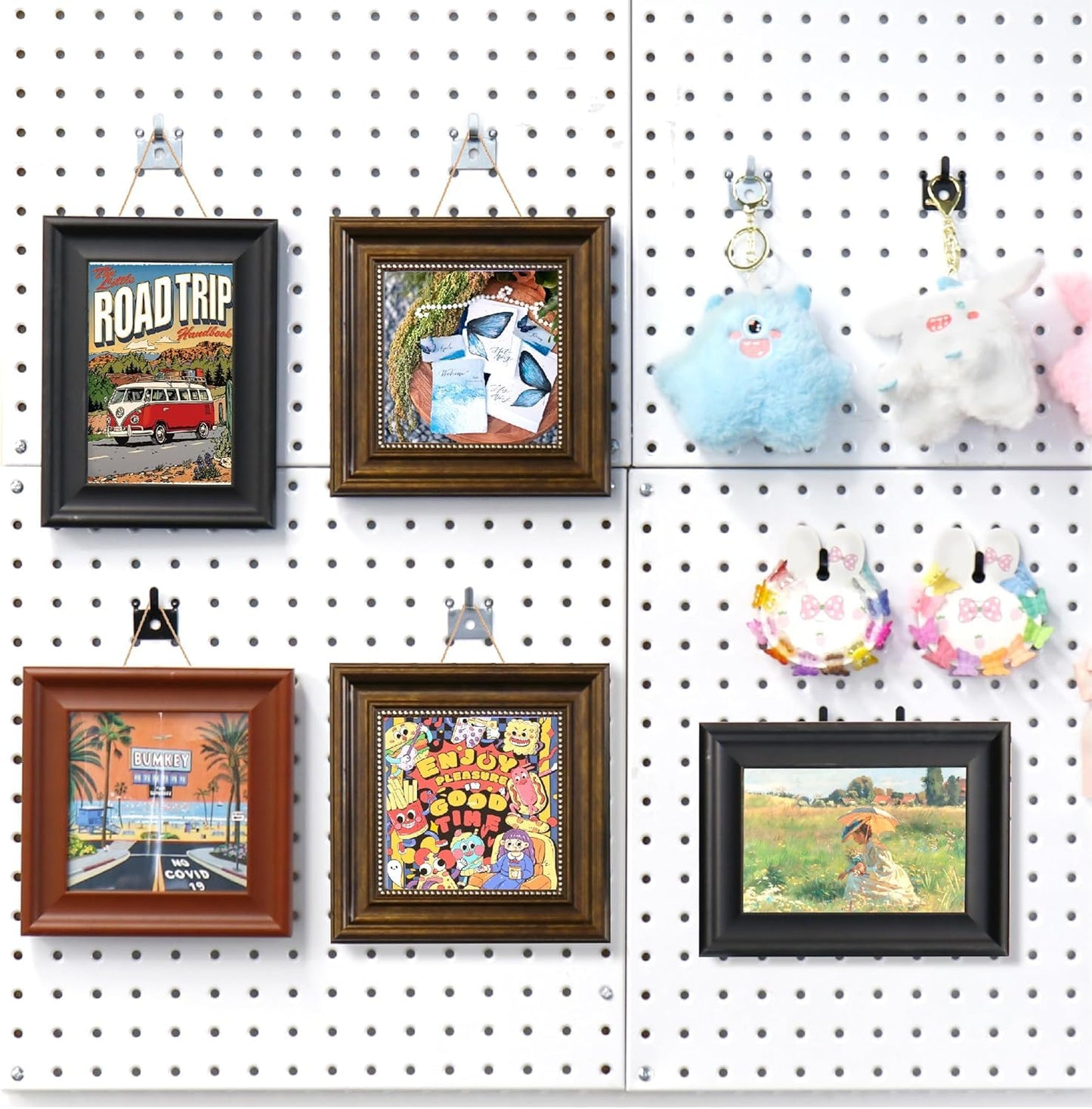 HUHOLE Pegboard Hooks - 20PC - Black Powder Coated - Fits 1/4 and 1/8 Pegboard - Heavy Duty Peg Board Hooks for Hanging - Versatile and Stylish Peg Board Hooks, Highly Adaptable