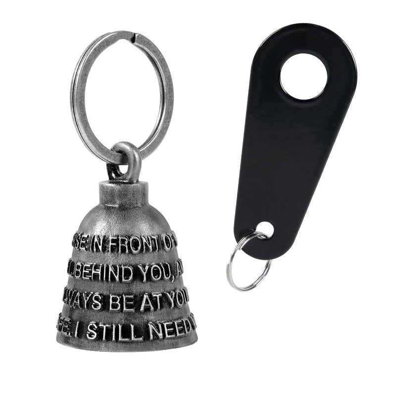 Motorcycle Bells for Biker Good Luck Riding Bells Guardian Biker Bells with Hanger Motorcycle Accessory or Keychain for Luck (Ride Safe, I Still Need You)