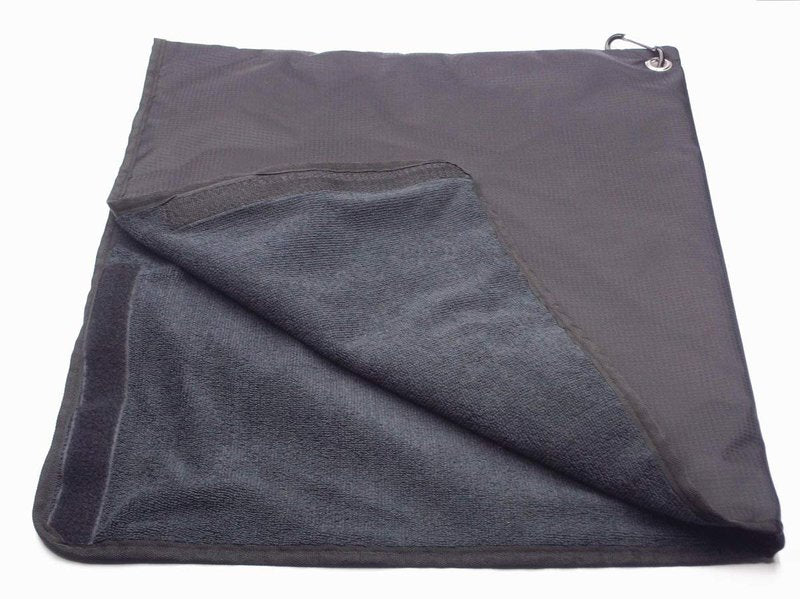 A99Golf Rain Hood Towel Waterproof Golf Towel Golf Bag Cover with Free Carabiner Clip w/Microfiber Towel 17 3/4" x 19 1/4" (Black)