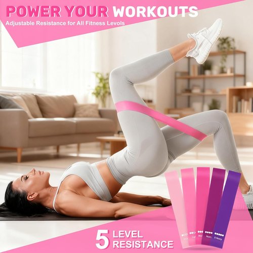 ZentroCart 18 Pcs Pilates Kit for Home Workouts Women, 14" Magic Circle with Pilates Ring and Ball Set, 3 Fabric Resistance Bands & 5 Latex Bands for Core Strength, Toning & Flexibility.