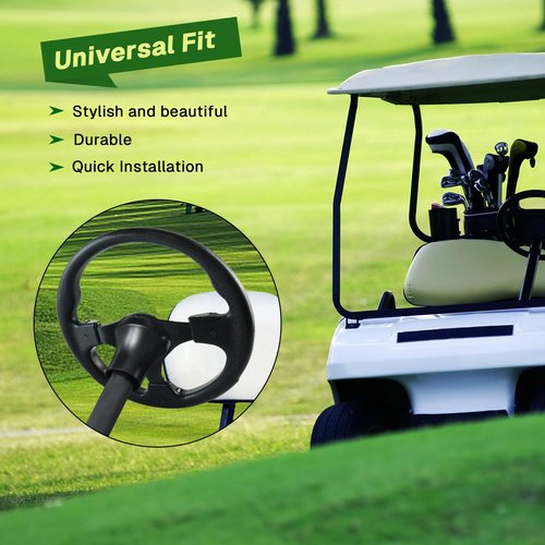 VOONKE Golf Cart Steering Wheel and Golf Adapter for Club Car DS Golf Carts Bundle-(5156BLACK)