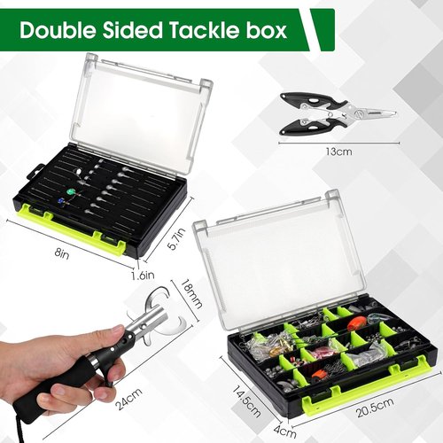 FONMANG 601-Piece Fishing Tackle Box - Complete Fishing Gear Set | Perfect Christmas Gift for Men